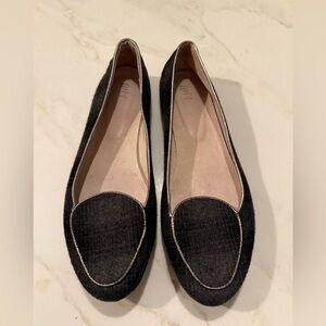 J. Jill Charcoal Plaid Gold Trim Flats Sz 9